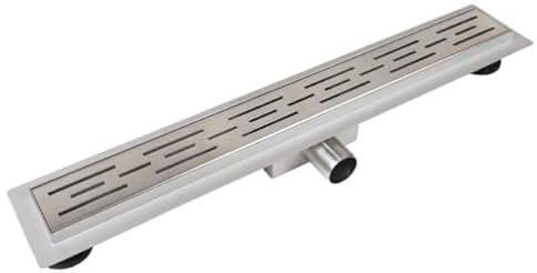 KOLMAN Duschrinne Bodenablauf Komplettset STRIPES NEXT 100 cm Silber Duschablauf Abflussrinne Dusche