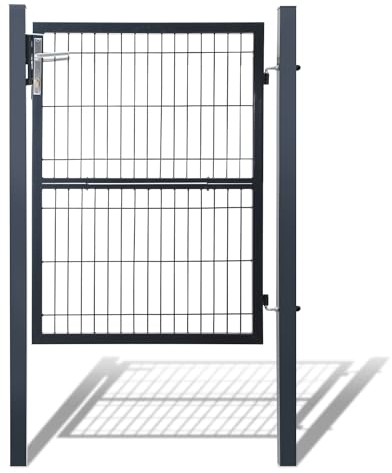 Eulenke Cancello da Giardino 120x100cm in Metallo, Recinzione in Acciaio Zincato, Antracite