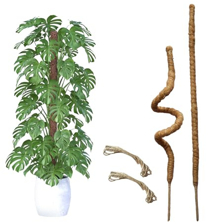 Mtalluste 2 Pack Moss Pole 48 Inch Bendable for Monstera - Tall Climbing Plant Support Stakes, Large Coco Coir Pole Sticks for Indoor Potted Plants