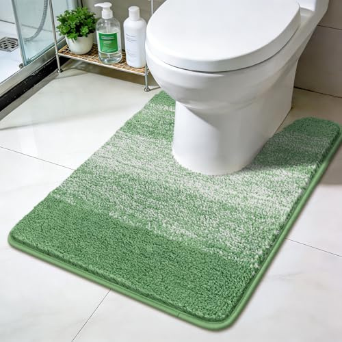 Enyhom Toalettmatta med utskärning, 50 x 60 cm, supermjuk tjock toalettmatta, mikrofiber halkfri tvättbar toalettmatta, absorberande snabbtorkande badrumsmatta för WC