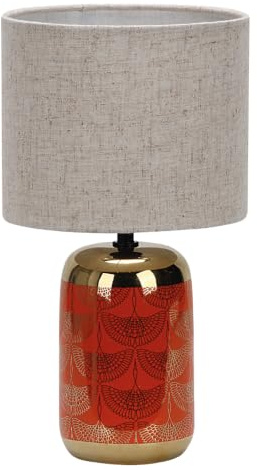 Luxus Tischlampe Rome - Rot - H33xØ18 - Armatur E14 - Keramik - Schlafzimmer - Wohnzimmer - Schreibtischlampe