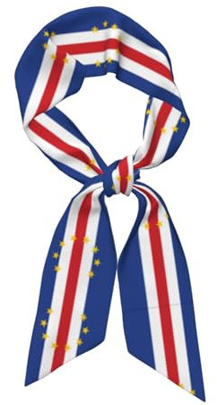 Flag of Cape Verde Women's Fashion Scarf â€“ Versatile Wrap Scarf, Neck Scarf & Satin Head Shawl â€“ Essential for Travel, and Dating, Black, One Size