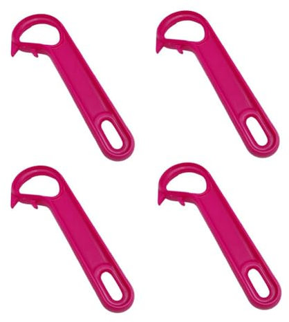 Kznifmk Abrelatas de 4 Piezas con Anilla Que Permite Abrir Fácilmente Las Latas, Color Rojo Rosa