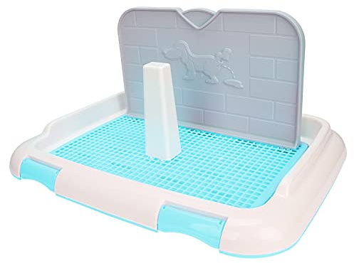 Hundetoilette für das Welpentraining, Einfach mit Wand zu Installieren, Nimmt Etwa 1 Liter Urin auf, aus Hochwertigem Kunststoff, Geeignet für Vielbeschäftigte Hundebesitzer (Blue)
