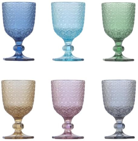 Evviva Mozart - Juego de 6 copas de licor de cristal decorado 80 ml (multicolor)