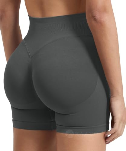 ZAAYO Damen Sport Shorts Hidden Scrunch Workout Auswirkungen Short 4.5 Scrunch Butt Lifting Gym Short Nahtlose Booty Biker Shorts