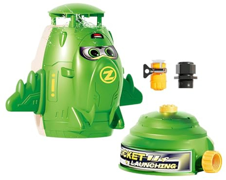 Sprinkler Rocket Outdoor Water Toys, fusée Sprinkler for Kids | Forme de fusée 360 ​​° Sprinklers Mignons pour la Cour - Jeux en Plein Les Jouets d'eau Jouent pour Les Filles de 4 à 8 Ans