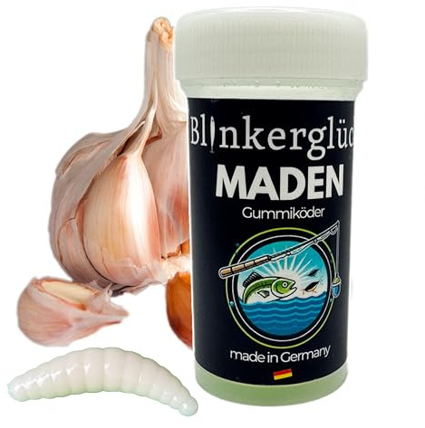 Blinkerglück Kunstmaden 4 cm – 18 weiche Gummiköder mit Aroma für Forelle & Weißfisch | Softbait für Forellensee, UL-Angeln & Spinnfischen