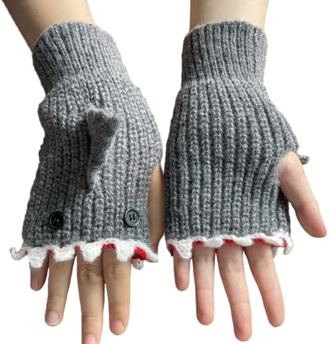 Gazocua Fingerlösa handskar för kvinnor – lediga vantar, lediga hajhandskar | för kvinnor barn flickor vinter kallt väder arbete bilkörning skriva kostym cosplay
