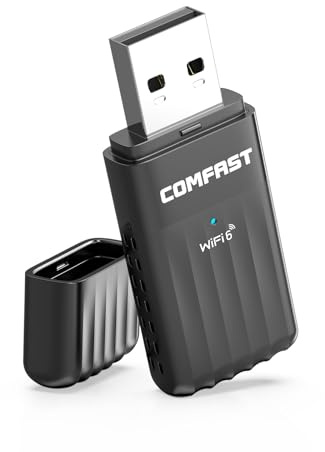 COMFAST WiFi 6 USB WLAN Stick, 900Mbps High Speed Dual Band WLAN Adapter mit Bluetooth 5.3, Integrierte Antenne, MU-MIMO, WPA3 Sicherheit, Wireless USB Adapter WiFi Dongle für Windows 10/11