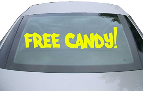 Indigos UG Auto Aufkleber Free Candy neongelb - 600x141 mm - selbstklebender Sticker für Auto, Fenster, Bus oder LKW - Tuning