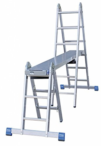 Krause Alu-Sprossengelenkcombileiter 2x3 + 2x6 Sprossen