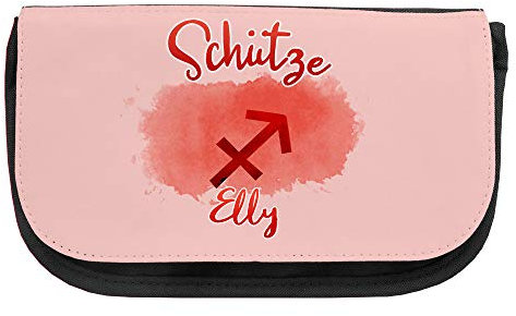 Kosmetiktasche mit Namen Elly und Sternzeichen-Motiv Schütze | Schminktasche | Viele Vornamen zur Auswahl