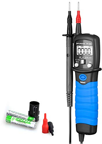 INFURIDER Multímetro Digital Tipo Bolígrafo YF-38C,Probador de Voltaje Auto Rango 6000 Cuentas para Voltaje CA CC, Resistencia, Capacitancia,Voltímetro Óhmetro con Probador de Diodos & Continuidad