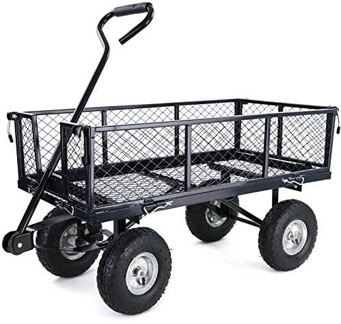 Transport Gitterwagen Handwagen Bollerwagen Seiten klappbar bis 300kg Schwarz