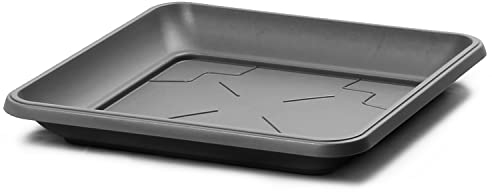 IMJ-Global Plato para maceta Negro Cuadrado jardinera para plantas Flores TERRA de interior exterior Cuadrado Negro de plástico