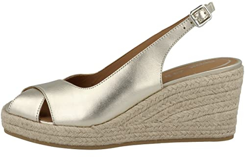 Geox Damen D PANAREA Espadrille Wedge Sandal, LT Gold, 41 EU