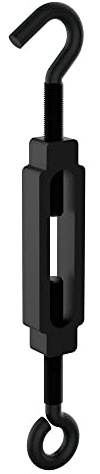 National Hardware N820-119 Spannschloss Haken und Öse, 3/16 Zoll × 5-1/2 Zoll, Schwarz