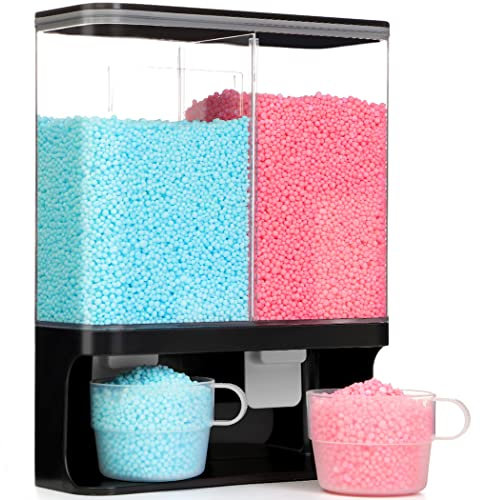 Laundry Detergent Dispenser, Conworld Wall-Mounted Scent Booster Beads Dispenser for Laundry Organizer, Laundry Powder Container, Rice Dispenser, Suitable for Laundry Scent Beads, Black