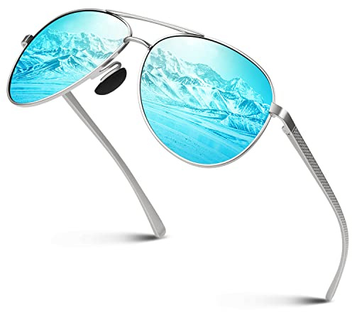 CGID Sonnenbrille Herren Polarisiert Pilotenbrille Al-Mg Metall Rahmen