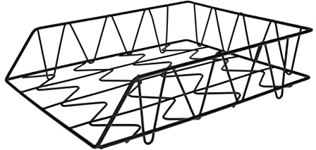 QUVIO Briefablage - Schreibtisch-Organizer - Briefhalter - Postablage - Büro-Briefablage - Schreibtisch-Organizer - Zeitschriftenständer - Geeignet für A4-Format - Stapelbar - Metall - Schwarz