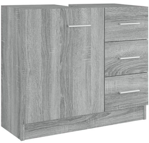 Armoire de lavabo Sonoma gris 63x30x54 cm Bois d ingénierie