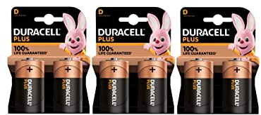 6 x Duracell D plus LR20 MN1300 Alkaline (3 Blister mit je 2 Batterien) 6 Batterien