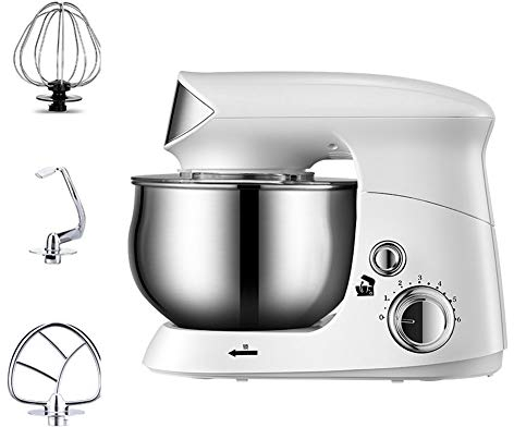 600W Sbattitore Elettrico Impastatrice Planetaria con Ciotola da 3,5 L 6 velocità Robot da Cucina con Gancio per Pasta, Frusta per Filo E Frullino per La Cottura della Torta Cucina, Pastella, Pane (C
