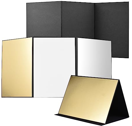 Andoer Fotografie-Reflektor-Karton, 3 in 1 Lichtreflektor Licht Faltbare Licht Diffusor Board Lichtreflektor Karton für Produktfotografie Videoaufnahmen Beleuchtung, Silber Weiß und Gold