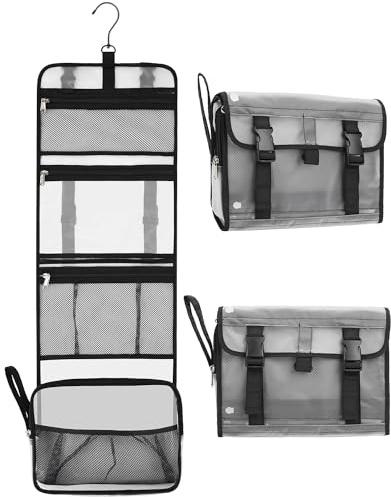 Relavel Reise-Kulturbeutel zum Aufhängen für Damen/Herren, wasserdichte Rasiertasche, große Make-up- und Kosmetiktasche, Organizer für Badezimmer, Dusche und Reisen, halbtransparent