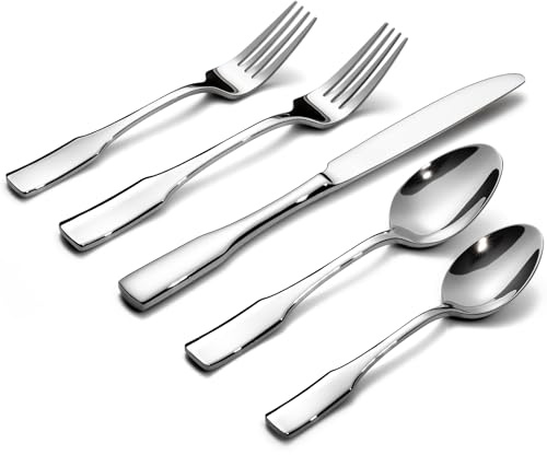 Alata Kate 40-Piece Silverware Set,Service for 8,Stainless Steel Flatware Set,Mirror Polished Cutlery Set,Dishwasher Safe