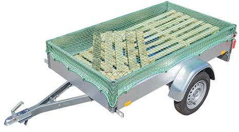 Rete per rimorchio, 1,50 x 2,20/2,70 m, rete di copertura per rimorchio, verde (1,50 x 2,70 m)