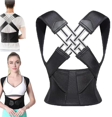GUAHKUN Rücken Geradehalter Adjustable, Haltungskorrektur für Frauen und Männer, Rückenstütze vollständig für Wirbelsäule und Schulter, Bietet Schmerzlinderung im Nacken und in der Schulter (L)