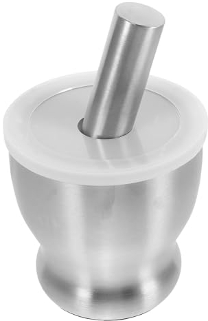 Zerodeko Edelstahl Knoblauchpresse Mit Deckel Edelstahl Kleiner Mörser Zum Zerkleinern Von Knoblauch Und Gewürzen Einfach Zu Reinigen Für Küche Und Apotheke
