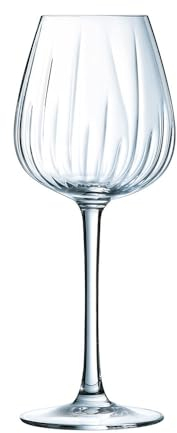 Cristal d'Arques Paris - Collection Swirly - 6 Verres à pied 35cl - Fabriquées en France - Emballage renforcé