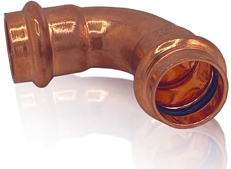 Amazinnov -Rame a crimpare Raccordo tubo in rame, connettore idraulico (ØFF16, Gomito-90°, 1, Riscaldamento)