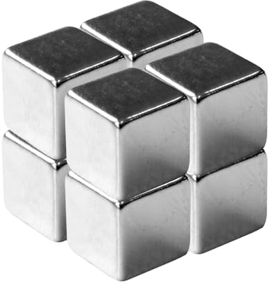 Floordirekt Imanes fuertes de neodimio (8 unidades, extrafuertes, para pizarras blancas, pizarras de cristal, mini imanes de nevera, 10 x 10 x 10 mm, cubos, plateado)
