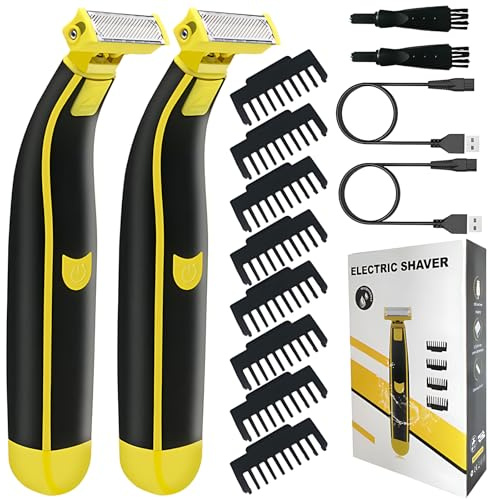 Rasoio a secco e bagnato per tutto il corpo, rasoio elettrico Protable da uomo per il lavaggio completo del corpo bagnato e asciutto, doppio rasoio impermeabile da uomo ergonomico, rasoio elettrico