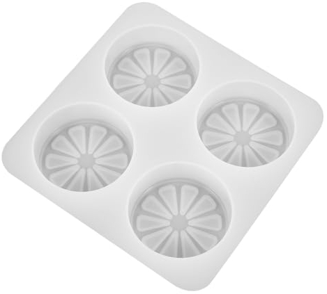 Hohopeti Silicone Soap Making Mold Lemon Slice Mold for Handmade Soap Candle Making Craft Project Four Cavities