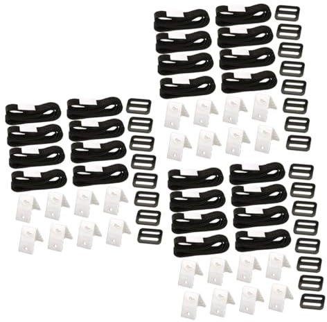 3 Sets Pool Reel Attachment Cable Solar Cover Straps for Above Ground Pool Black PVC Spa Cover Lifting Kit with Camper Latch Clips Pool Opening Kit Included