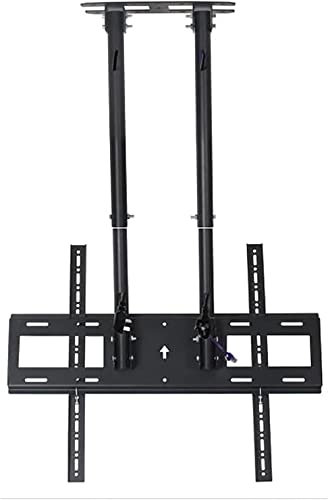 Staffa di montaggio per TV da soffitto per 60 TV da 100 pollici, design bipolare, inclinabile, girevole, capacità 79,8 kg, supporto TV incluso
