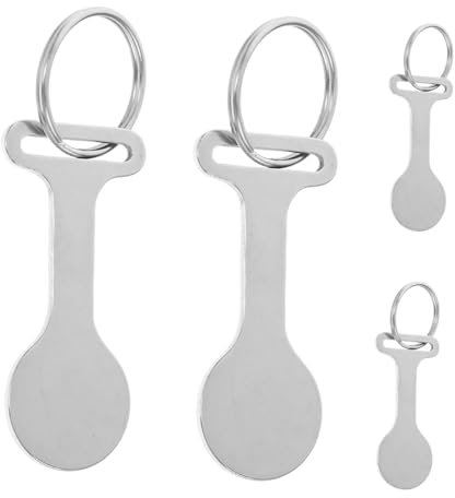 Gatuida 4pcs Shopping Cart Token Keychain for Trolley Insert Coin Keyring Metal Trolley Coin Keychain for Supermarket Cart