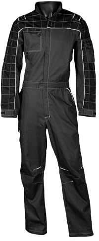SADISRLS Tuta da Lavoro Professionale Bicolore per Carrozziere Meccanico Gommista Agricoltore, Cotone/Poliestere, Multitasche con Cerniera Zip - Resistente Multitasche