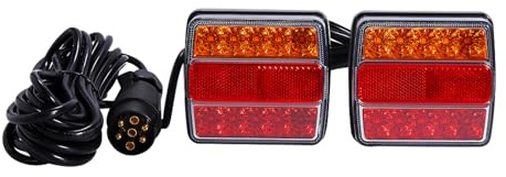 Beaudreaul Magnetische Anhänger Rückleuchten, Magnetic Anhänger Beleuchtung Set, Mit 7,5 M Kabel Stecker 7 Polig Rückleuchte IP68 Schutzart, für Universal Trucks, Anhänger unter 80'', Traktoren usw