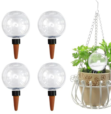 Qidures 4 Stück Selfs Bewässerungskugeln, 500ml Pflanzenbewässerung, Wasserspender Pflanzen, Automatische Pflanzen Bewässerung, Pflanzen Bewässerungsgeräte, Automatische Bewässerungsstäbe