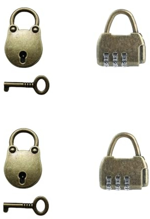 4 Stück Vintage Deko Zahlenschloss - Vorhängeschloss Aus Messing, Panda Vorhängeschlösser, Für Schrank, Schmuckkästchen, Tagebuch, Schublade Dekoration Und Geschenk