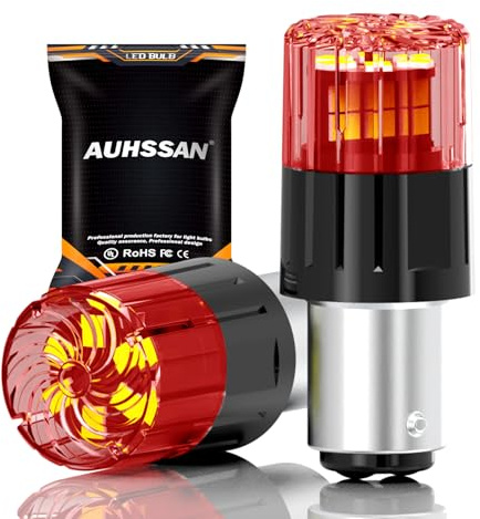1157 BAY15D P21/5W LED Bulb, Super Bright Red 6.5W 12V 24V Non-Polarity 2835 18SMD LED Bulbs Car Replacement Lights for Backup Reverse Tail Turn Signal Brake Lights, Daytime Running Light (2Pack)