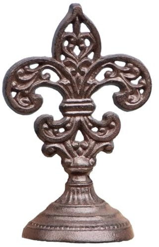 Cale-Porte en Fonte Fleur De Lys, Butoir De Porte Décoratif Vintage, Décorations De Jardin, Cadeau De Pendaison De Crémaillère(1 pcs)