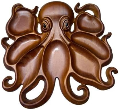 Amagogo Bandeja de charcutería de Pulpo, Bandeja de Madera para Servir, Plato multifunción novedoso, Tabla de Aperitivos para Fiestas, para Carnes, comedores, a