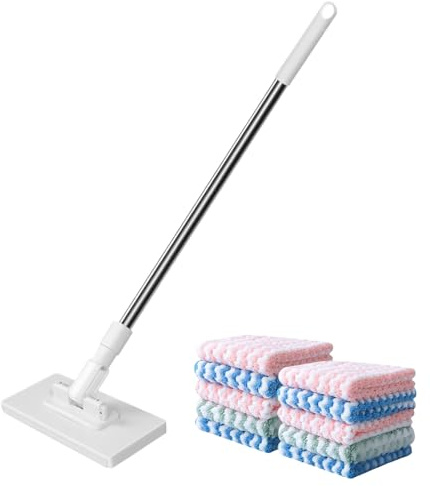 Trapeador de Polvo para Piso, Plumero Giratorio de 360 Grados, Limpiador húmedo y , para Mantenimiento de la Vida útil, Limpieza del hogar, Rutina, hogar, Hotel, apartamento, Dormitorio